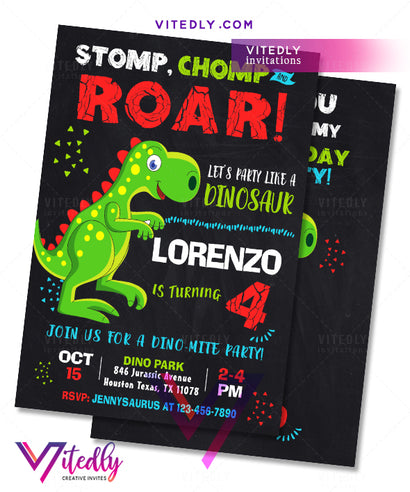 Dinosaur Birthday Invitations, Dinosaur Invitations, Dino Party Invitations