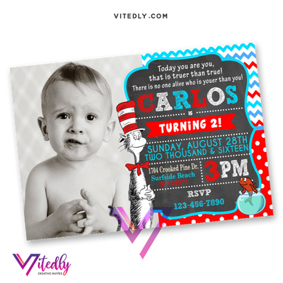 Dr Seuss Birthday Invitations