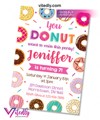 Donut Birthday Invitation, Donut Invitation