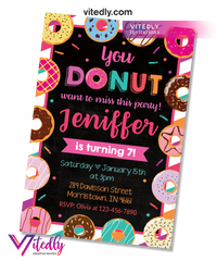 Donut Invitations, Donut Birthday Invitation