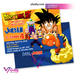 Dragon Ball Invitation, Dragon Ball Z Birthday Invitation