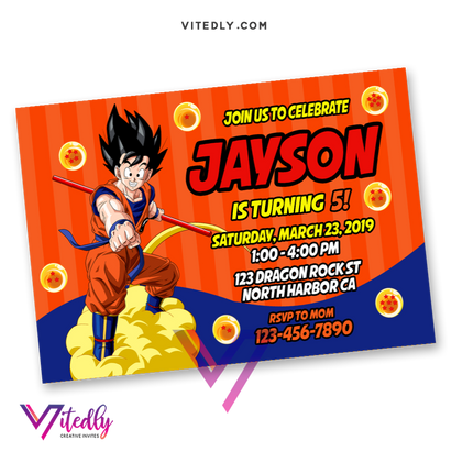 Dragon Ball Z Birthday Invitation