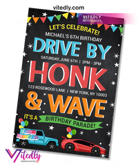 Drive By Birthday Parade Invitation 