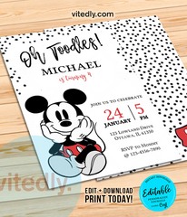 Editable Mickey Mouse Birthday Invitation, Editable Mickey Mouse Classic Invitation, INSTANT DOWNLOA