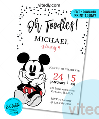 Editable Mickey Mouse Birthday Invitation, Editable Mickey Mouse Classic Invitation, INSTANT DOWNLOA