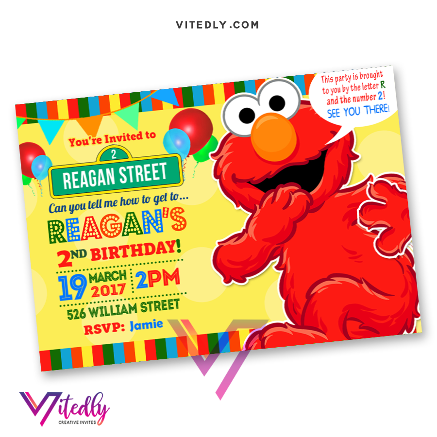 Elmo Invitation, Sesame Street Invitation, Elmo Birthday Invitation – Vitedly elmo-invitation-sesame-street-invitation-elmo-birthday-invitation-vitedly