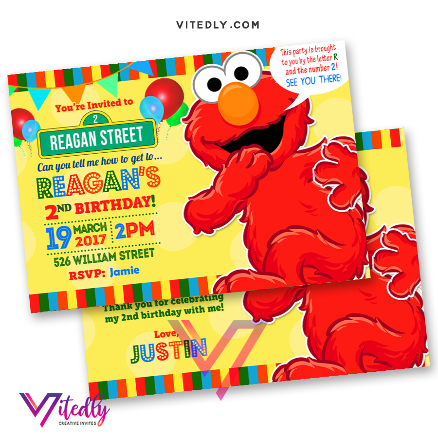 Elmo Party Invitation Pop Up PartyCity Custom Elmo 1st Birthday