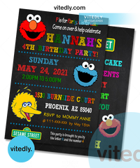 Elmo Invitation, Elmo Birthday Invitation, Elmo, Elmo Birthday Card, Elmo Invites with FREE Thank You Card