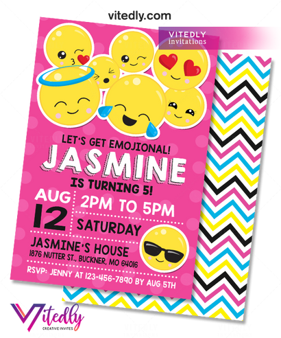 Emoji  Birthday Invitation