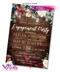 Rustic Engagement party Invitation