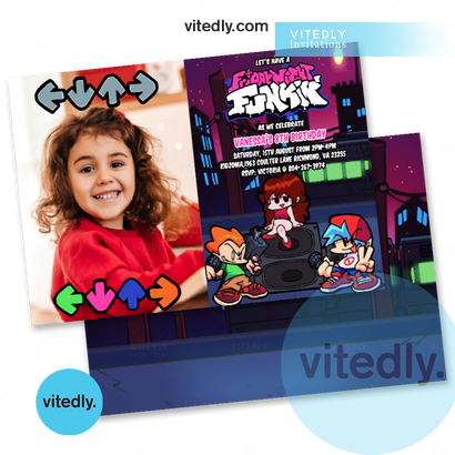 Friday Night Funkin' Party Invitation | Friday Night Funkin' Invitation with Photo