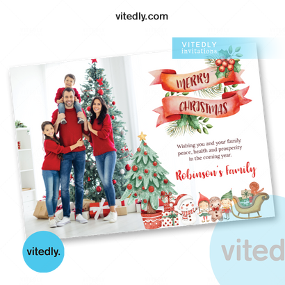 Family Christmas Card , Family Christmas Card with Photo, Christmas Card