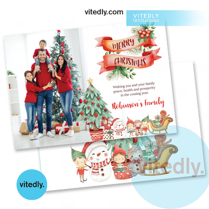 Family Christmas Card , Family Christmas Card with Photo, Christmas Card