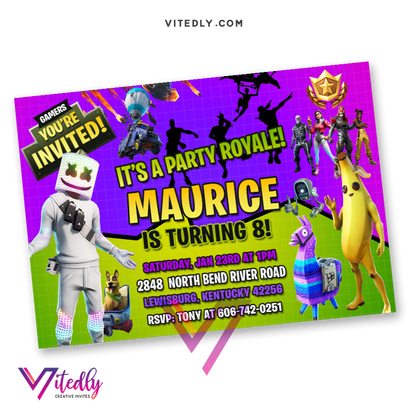 DJ Marshmello Birthday Invitation