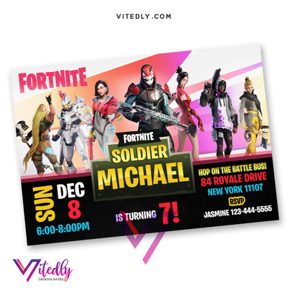 Fortnite Birthday Invitations Season 9