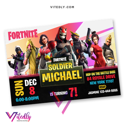 Fortnite Birthday Invitations