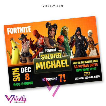 Fortnite Birthday Invitation Season 8
