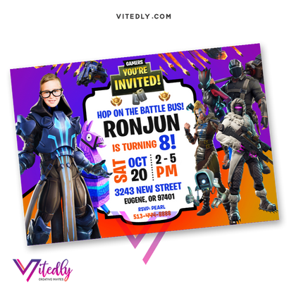 Fortnite Birthday Invitation