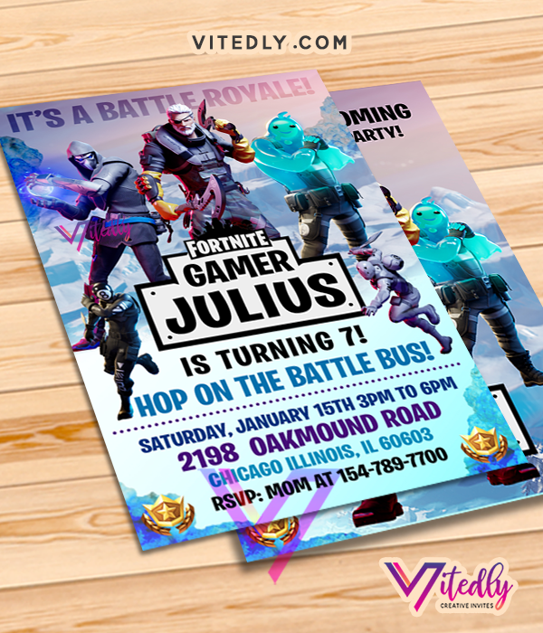 Fortnight Invertations Fortnite Invitation Season 11 with FREE Thank you card! – Vitedly