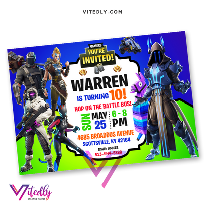 Fortnite Birthday Invitations Season 7