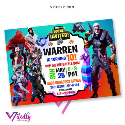 Fortnite Birthday Invitations