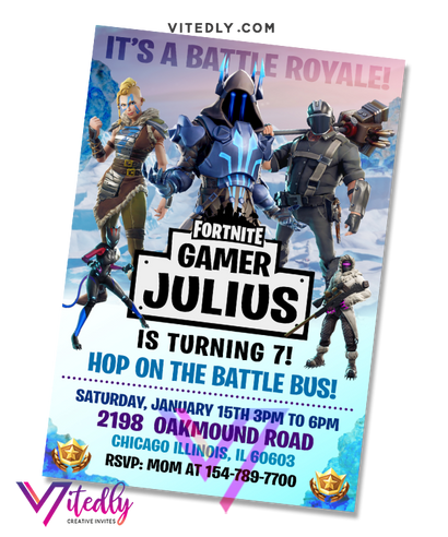 Fortnite Birthday Invitation Season 7