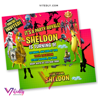Fortnite Invitations, DJ Marshmello Invitations