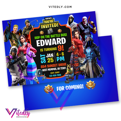 Fortnite Birthday Invitations