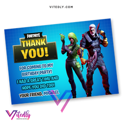 Fortnite Thank you card