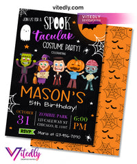 Halloween Costume Party Chalkboard Invitation