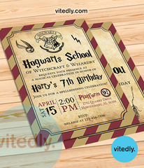 Wizard Birthday Party Invitation | Hogwarts School Magic Invite