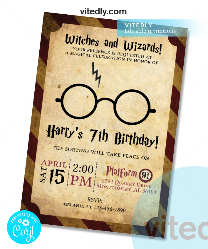 DIY Harry Potter Invitations You Can Print From Home  Harry potter  invitations, Harry potter party invitations, Harry potter theme birthday