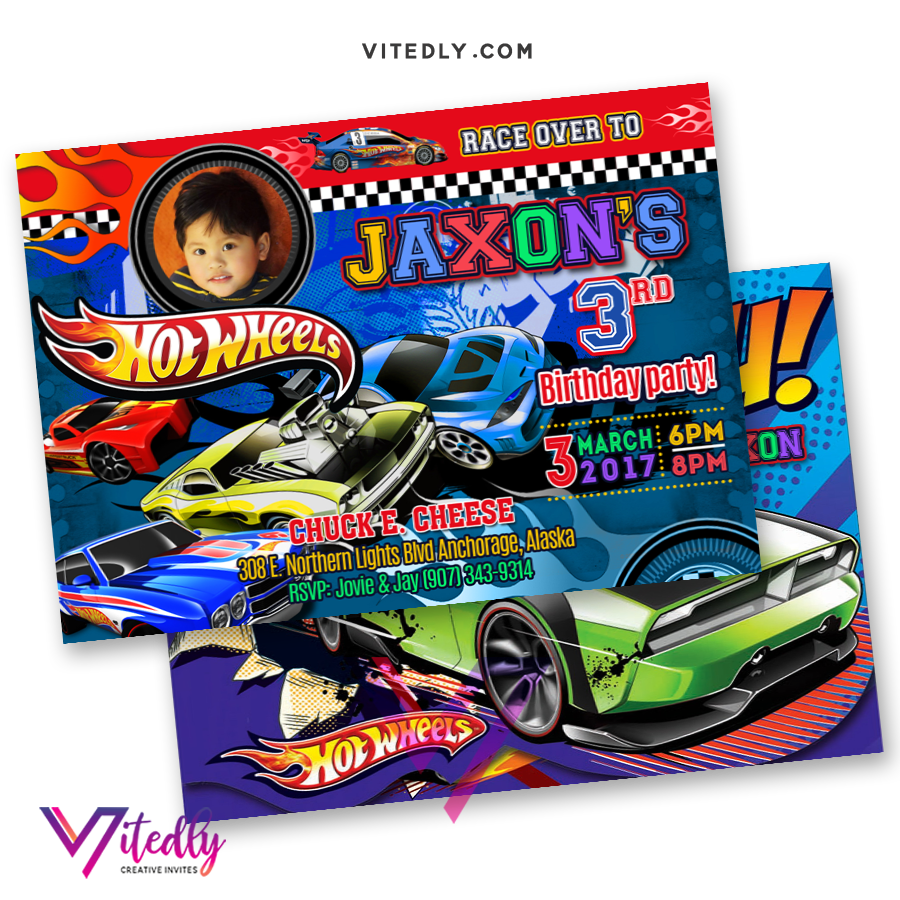 Hot wheels invitation sales