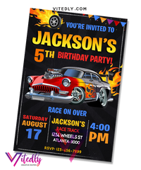 Hot Wheels Birthday Invitation