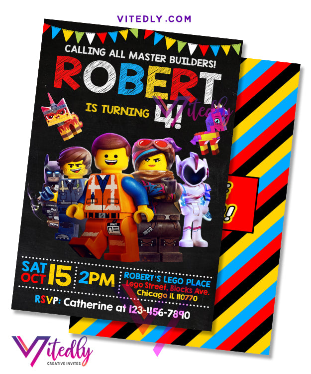 Harry Potter Lego Invitation 5x7inches – Print Party