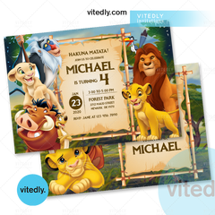 Lion King Birthday Invitation, Lion King Invitation with FREE Thank you card