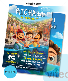 Luca Invitation, Luca Birthday Invitation, Luca birthday party digital card