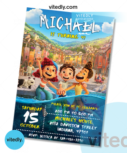 Luca Invitation, Luca Birthday Invitation, Luca birthday party digital card