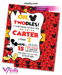 Mickey Mouse Invitation, Mickey Mouse Birthday Invitation