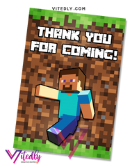 Minecraft Thank you card