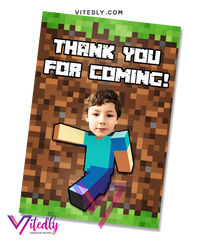 Minecraft Thank you card