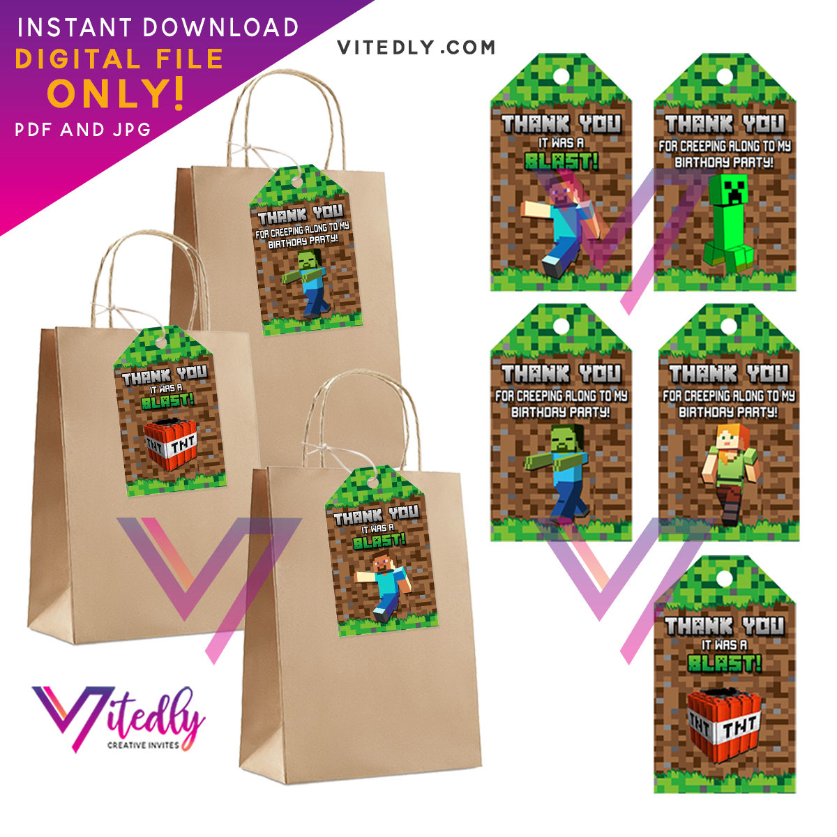 Minecraft Thank you Tags – Vitedly