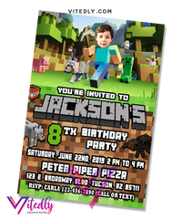 Minecraft Birthday Invitations