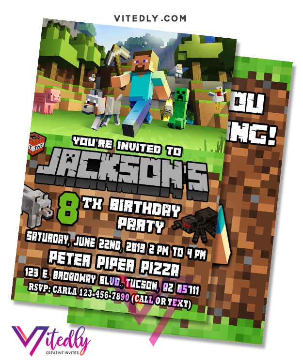 Minecraft Birthday Invitation Printables Minecraft Birthday Invitation Printables