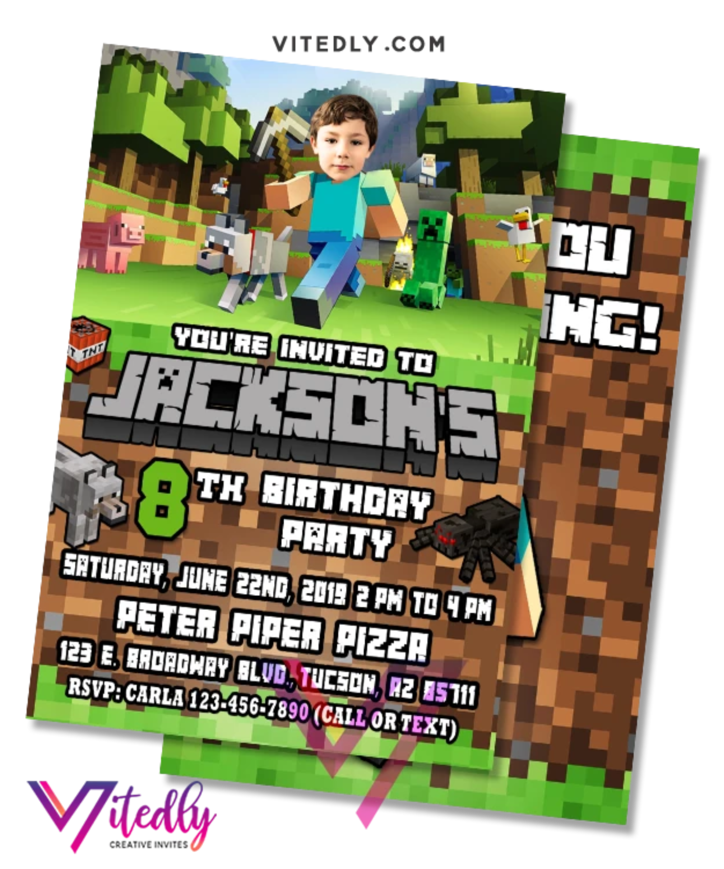 Make Minecraft Invitations 7+ Minecraft Birthday Invitation Examples