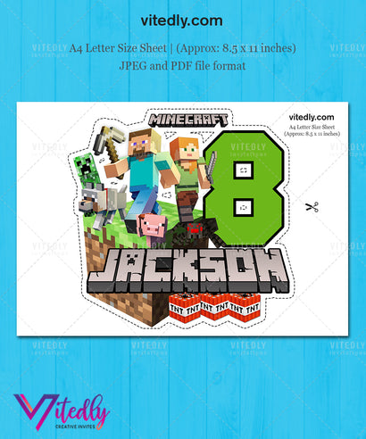 Minecraft Cake Topper