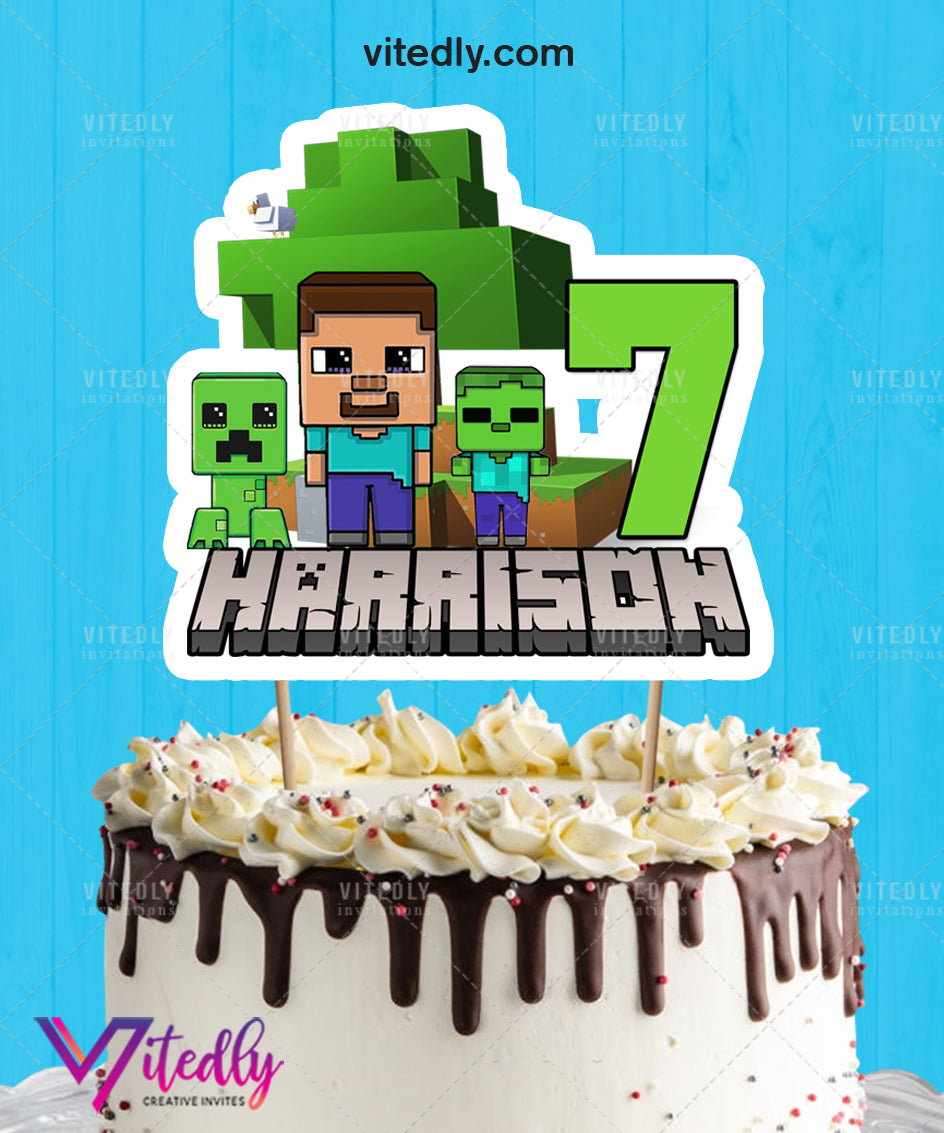 minecraft paper cake toppers