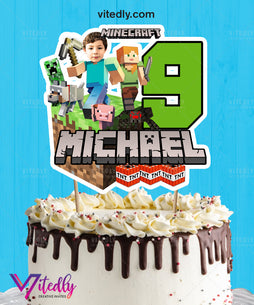 Minecraft Cake Topper, Minecraft Cake Centerpiece, Minecraft Topper