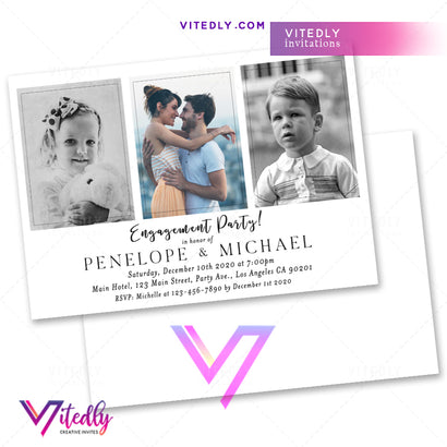 Minimalist Engagement Party Invitation