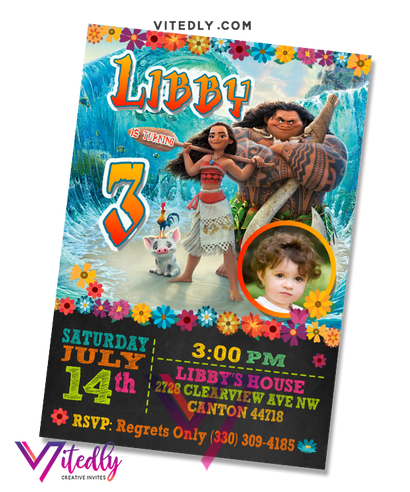 Moana Birthday Invitation